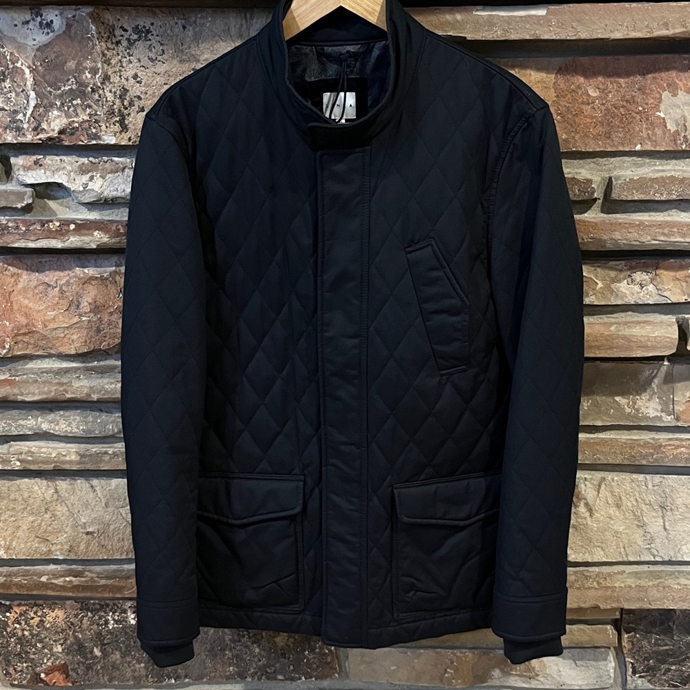 Linea Fashion Luxury Quilted Black Cotton Utility Jacket
